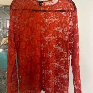 2X orange lace top fits great as an XL